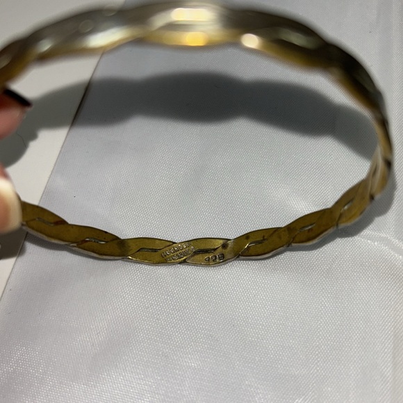 UNISEX VINTAGE 80'S TAXCO MEXICO SOLID 925 STERLING SILVER BANGLE BRACELET - Picture 5 of 7